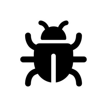 Bug Icon Representing Computer Software Error or Pest Control Concept vector