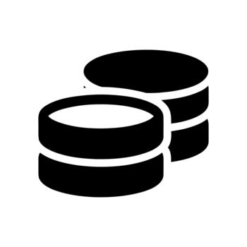 Database Icon with Disk Stack Representing Data Storage Concept vector