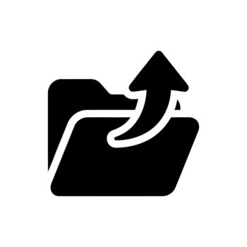 Upload Folder Icon Representing Data Transfer or File Export Functionality vector