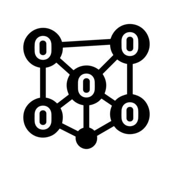 Solid Glyph Binary Network Data Structure Connection Database Icon vector