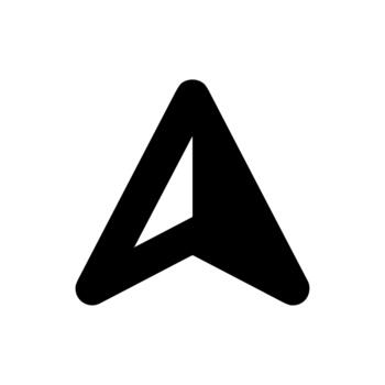 Simple Solid Arrowhead Direction Pointer Navigation Sign Icon vector