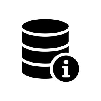 Simple Solid Database Information Circle Shape Interface Symbol Icon vector