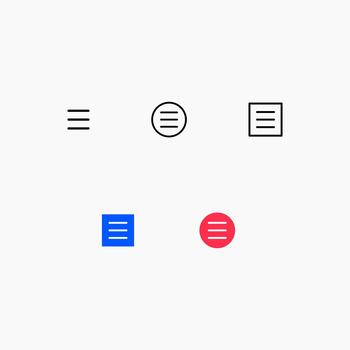 Menu Icon User Interface Set vector