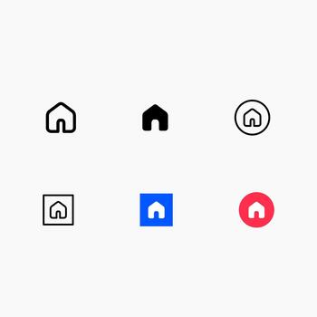 casa ui botón íconos conjunto vector