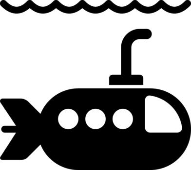 submarine solid icon vector