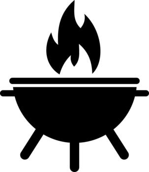 fuego pozo sólido icono vector