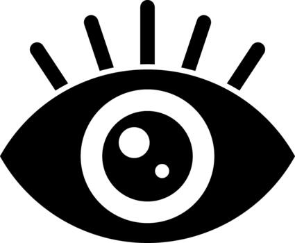 humano ojo sólido icono vector