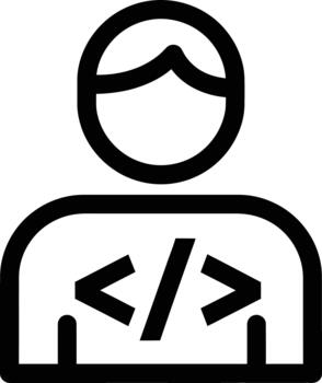 Software Developer Profile Displaying Programming Code Symbols vector