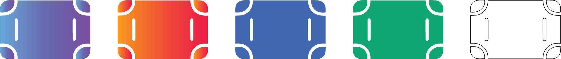 Rectangular UI Container Border Icons vector