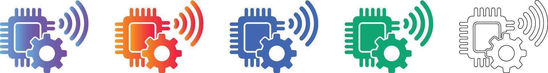 Smart Technology Processor Icons vector