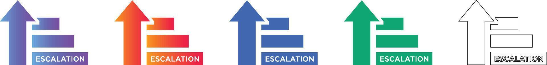 escalada proceso gráfico icono conjunto vector