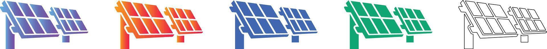 Solar Panel Array Collection in Multiple Styles vector