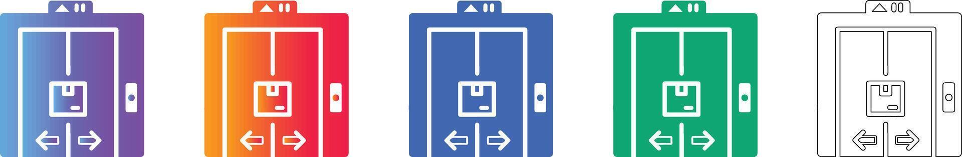 Automatic Cargo Elevator Icons vector