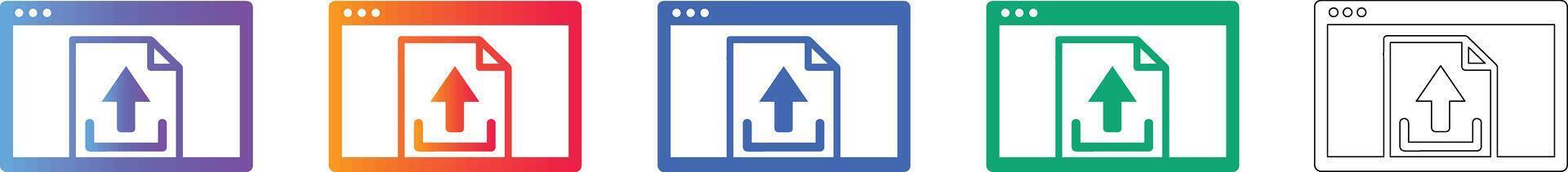 File Upload Window Interface Icons vector