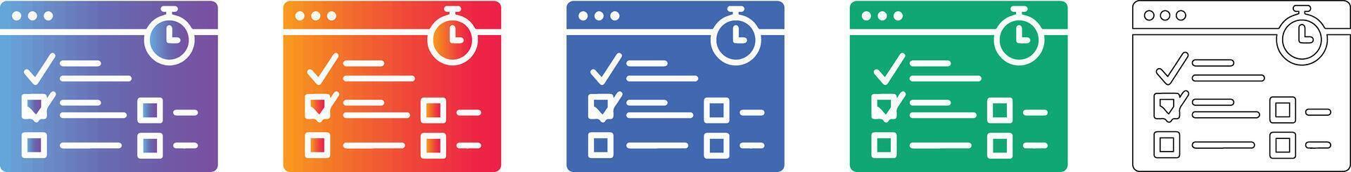 Time Sensitive Task List Interface Icons vector