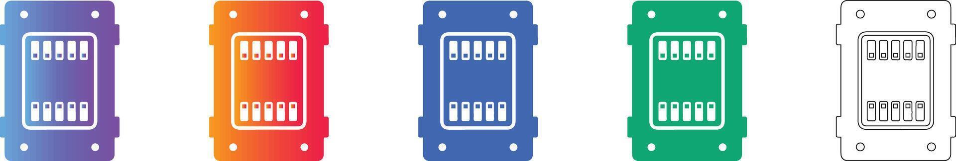 Microchip Processor Unit Illustration Set for Computing Technology vector