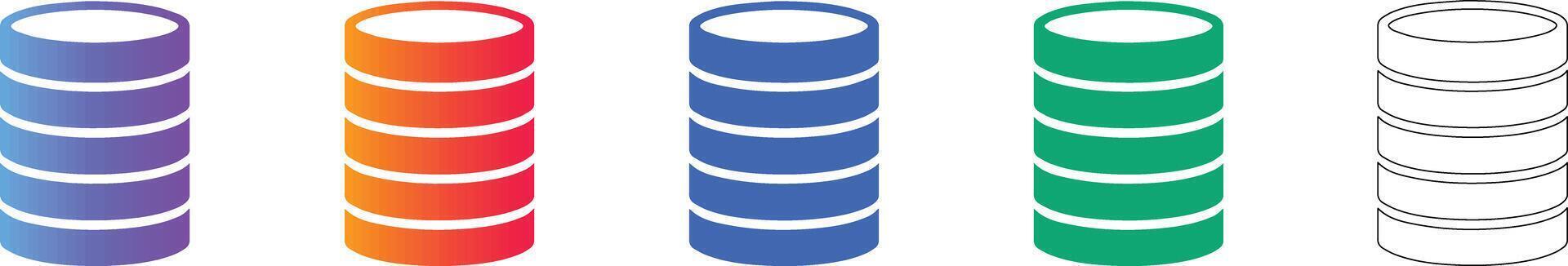 Database Storage Stack Icons vector