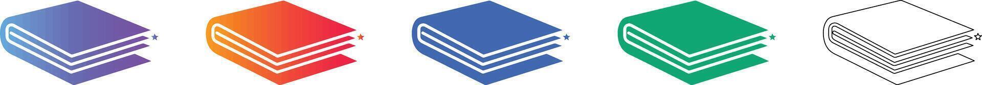 Document Binder Folder Icon Set vector