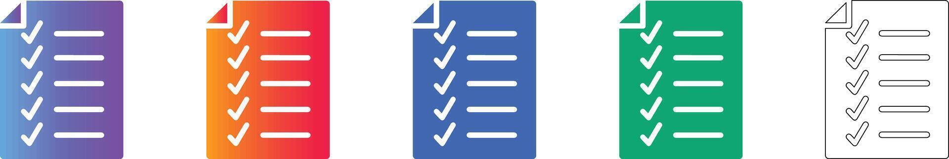 tarea lista documento icono colección vector