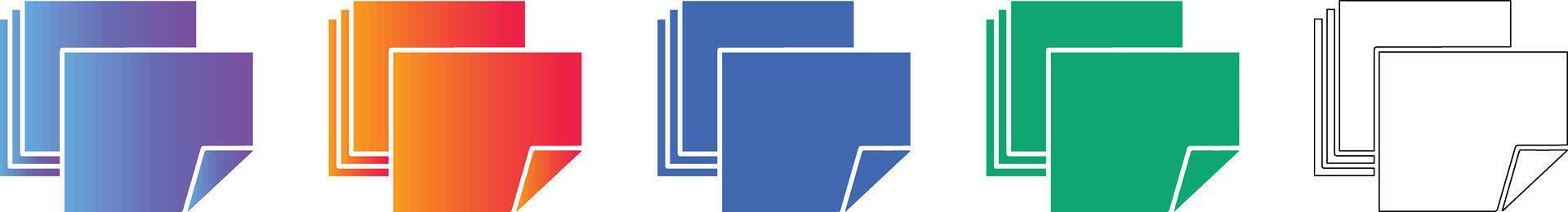 Document Stacking Interface Icons vector