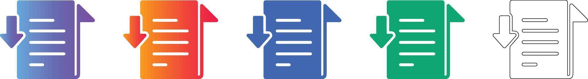 Document Import Export Icons Set vector