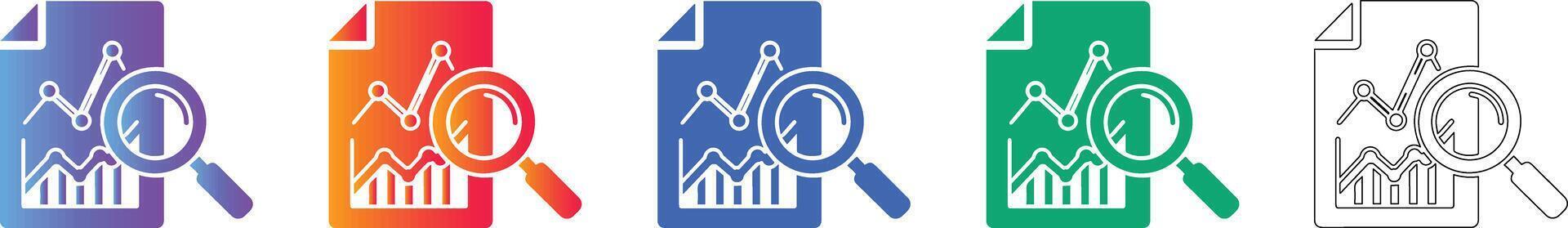 documento análisis y datos gráfico icono conjunto vector