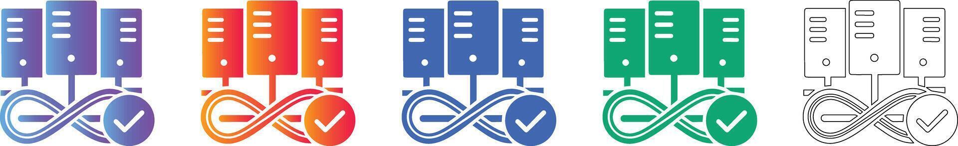 DevOps Infinity Server Network Icons vector