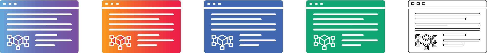 Web Browser Interface Icon Set with Network Node vector