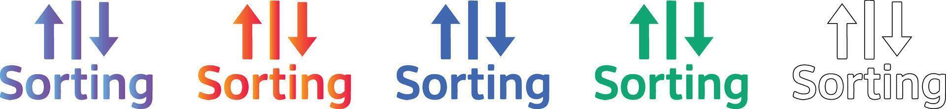 Sorting Data Flow Concept Icons vector