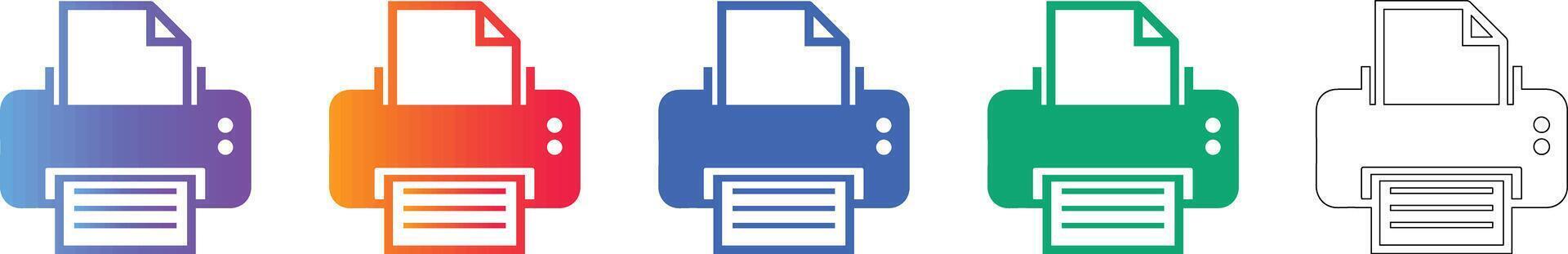 impresora icono colección para software interfaces vector