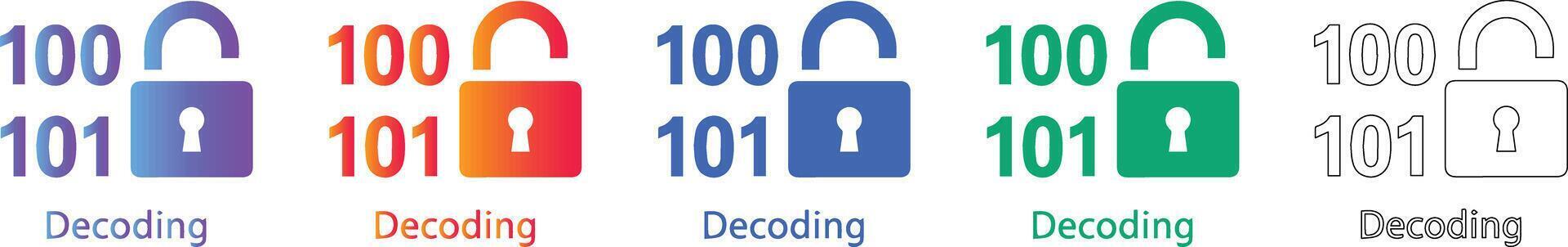 Binary Decoding Security Icons vector