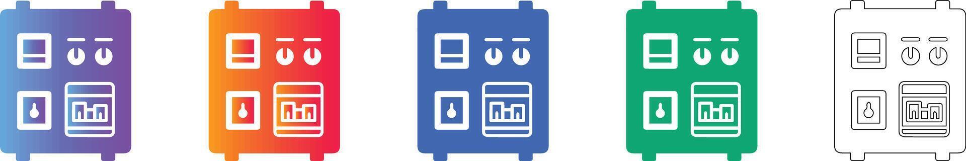 Electronic Control Panel Icon Set vector