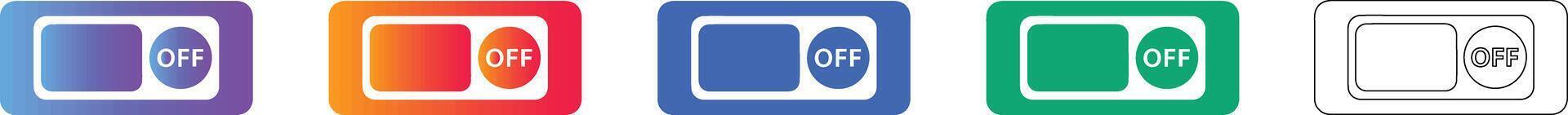 palanca apagado cambiar interfaz íconos conjunto vector