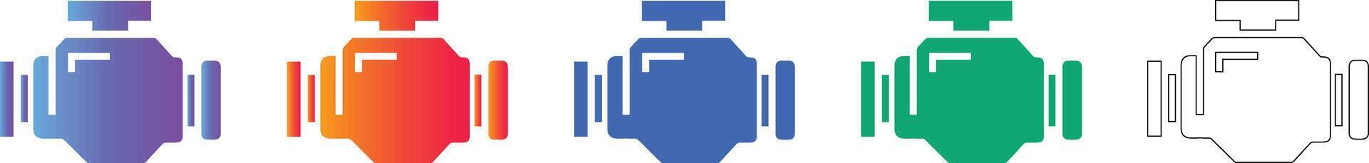 Engine Component Mechanical Icons Set vector