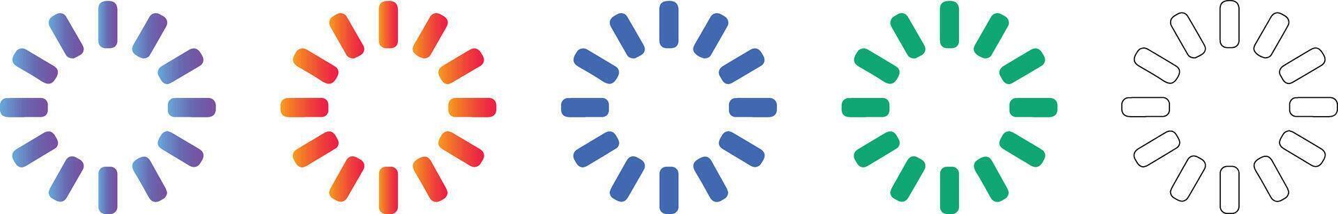 Loading and Process Progress Circular Icons vector