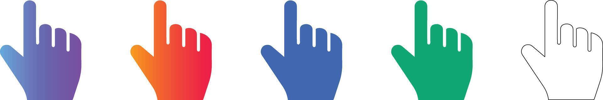 Hand Cursor Click Pointer Icons vector