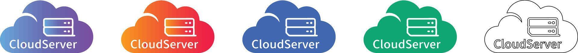 Cloud Server Storage Data Icons vector