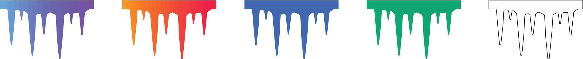 Icicles Decorative Design Elements Set vector