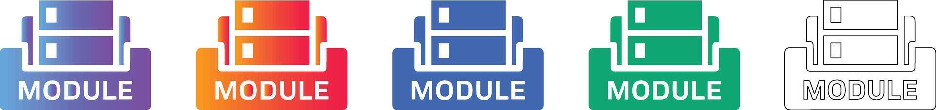 Software Module Architecture Icon Set vector