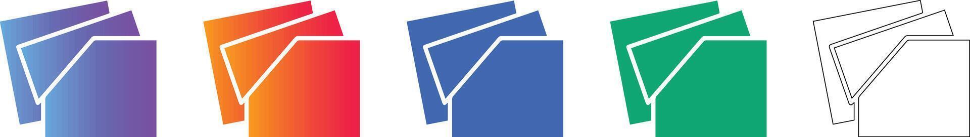en capas documento carpeta íconos vector