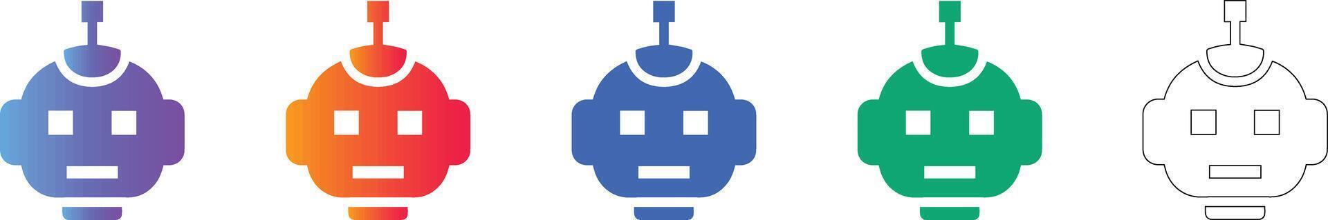 artificial inteligencia robot cabeza íconos vector