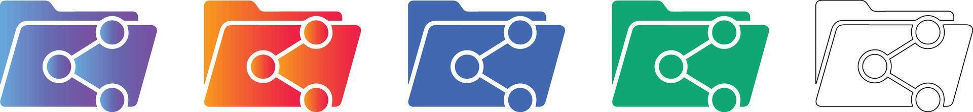 Cloud Data Sync Folder Icons vector