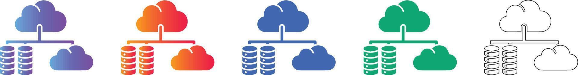 nube datos servidor red infraestructura íconos vector