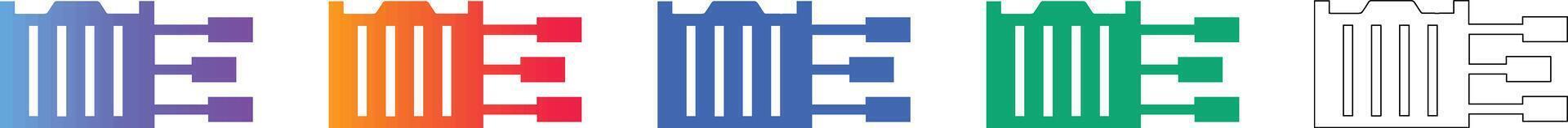 Data Processing System Icons vector