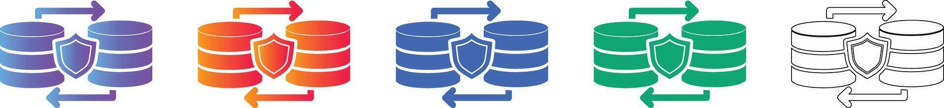 Secure Database Synchronization Icons vector