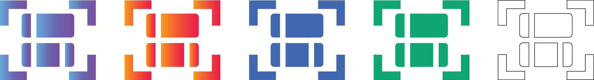 datos Procesando y selección íconos vector