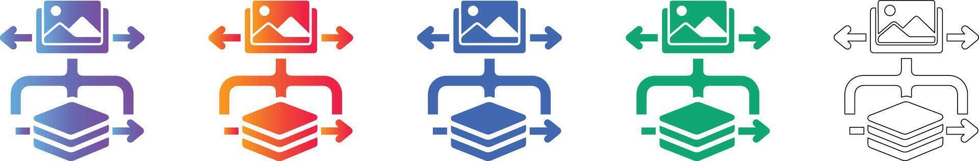 imagen datos tubería y Procesando diagrama de flujo vector