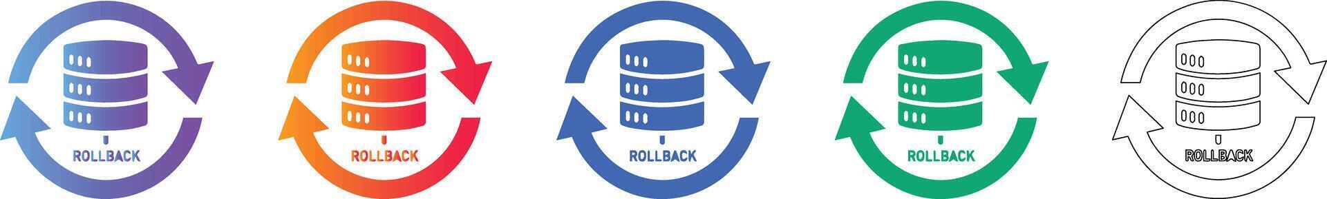 datos Retroceder sistema íconos vector