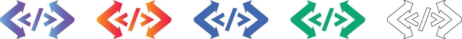 Programming Code Syntax Directional Arrows Set vector