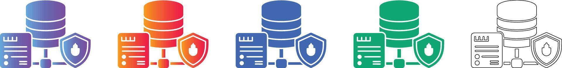 Secure Server Documentation Icons vector